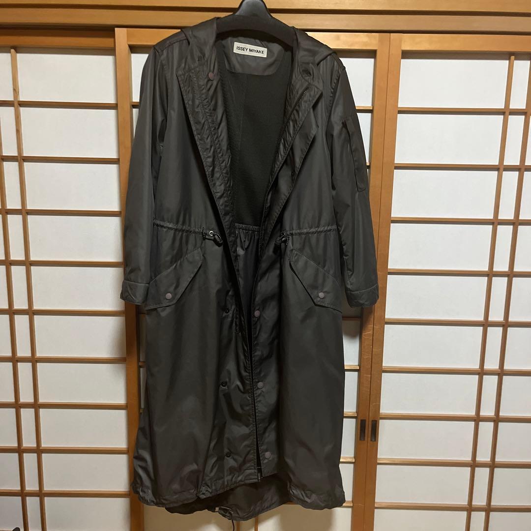 イッセイミヤケ　未使用　ロングコート　モッズコート　カーキグレー　春秋冬