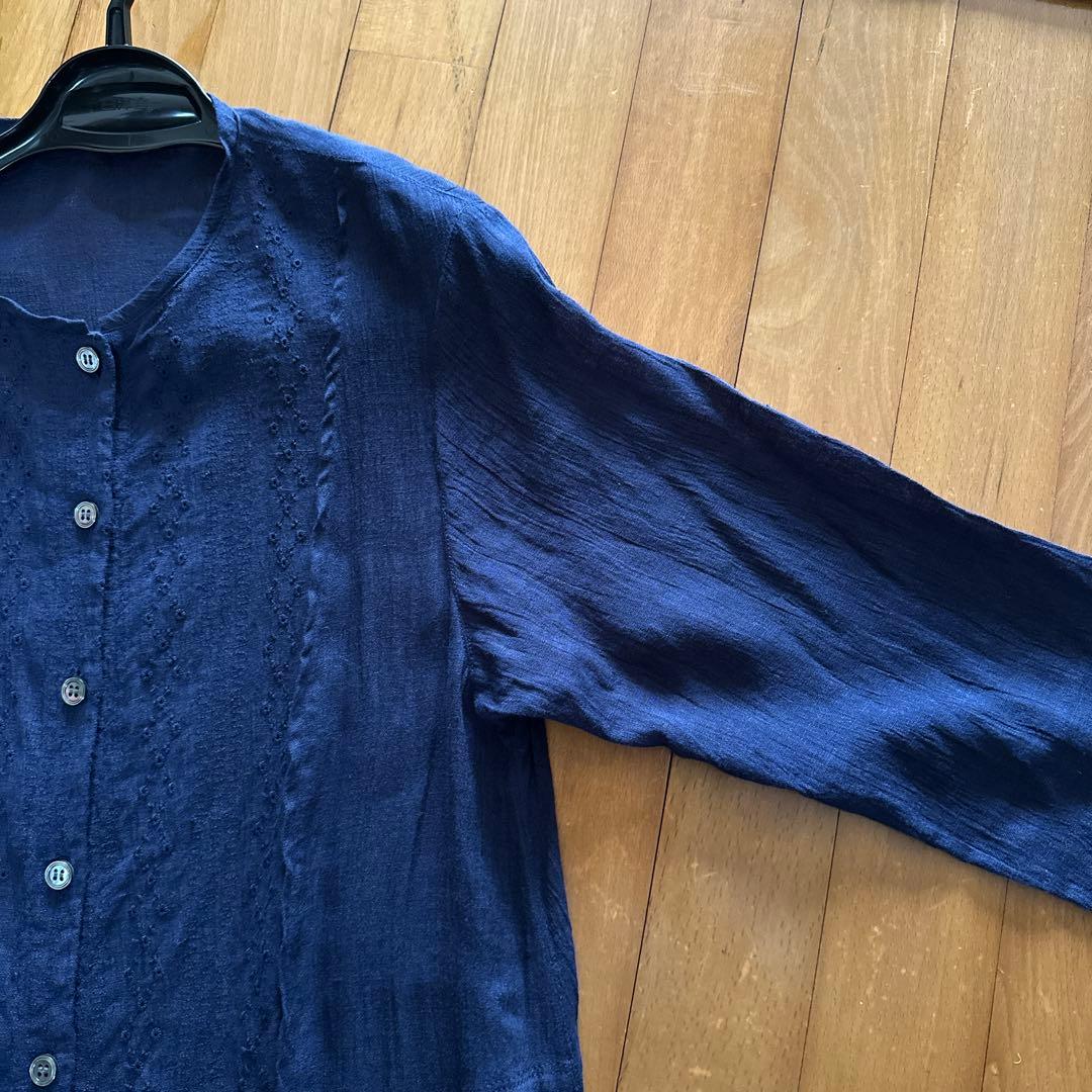 ★群言堂★登美　濃紺チュニック　麻