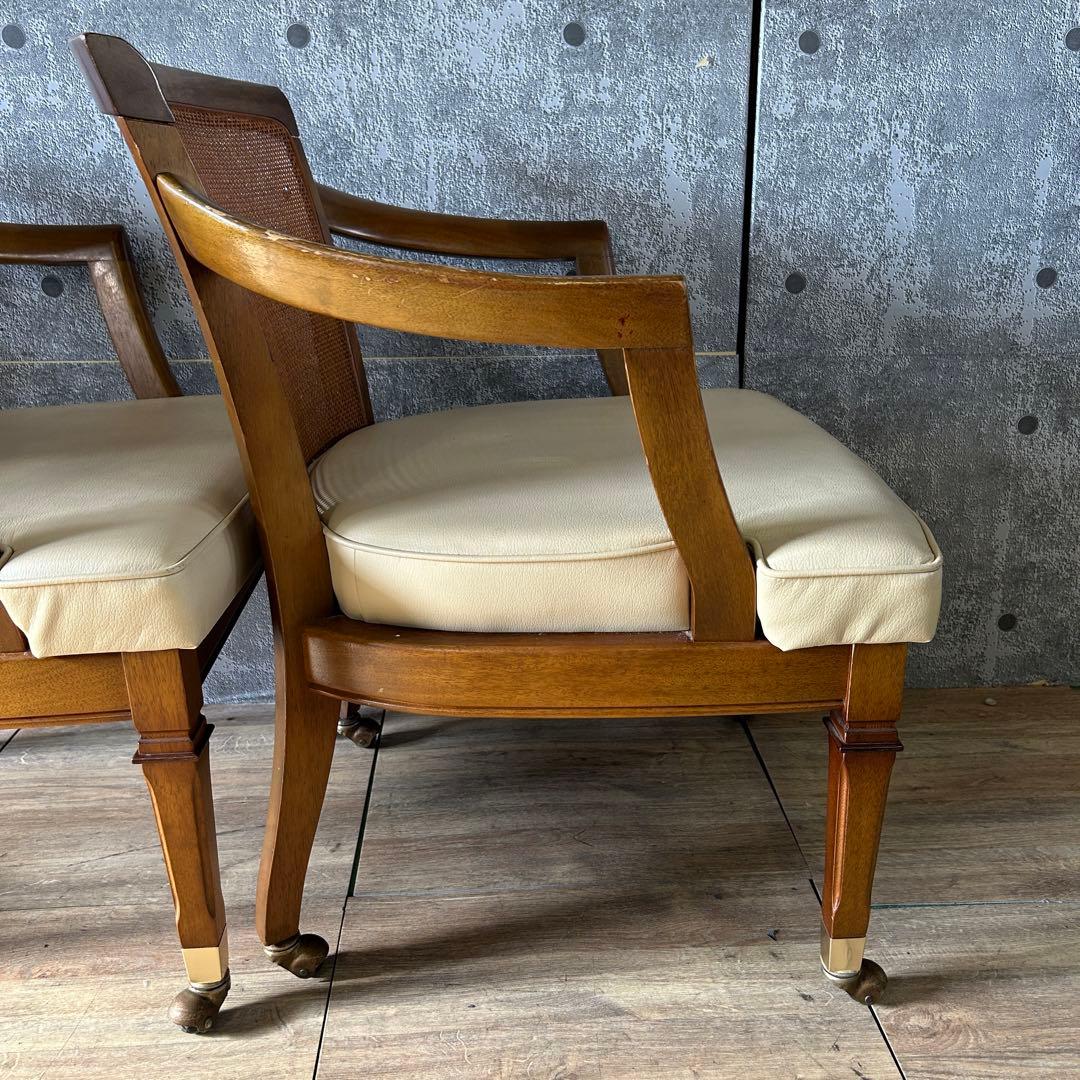 ꧁マルニ木工 maruni꧂地中海シリーズ キャスター付ダイニングチェア2脚