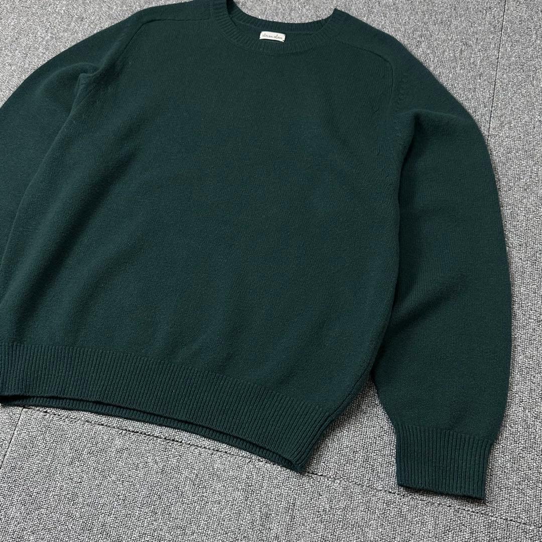 スティーブンアラン LOOSE FIT サドルショルダー ニットセーター 緑