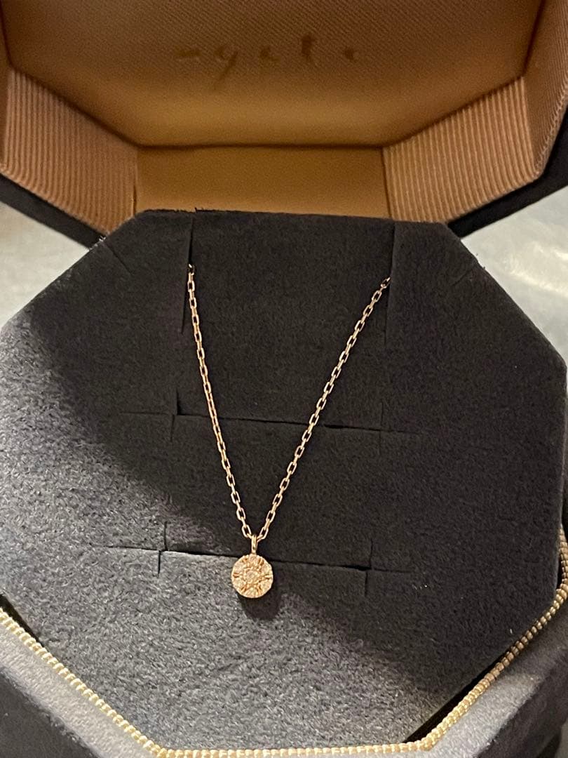 (現行品)agete K10 ダイヤモンド シャンデリア ネックレス 40cm