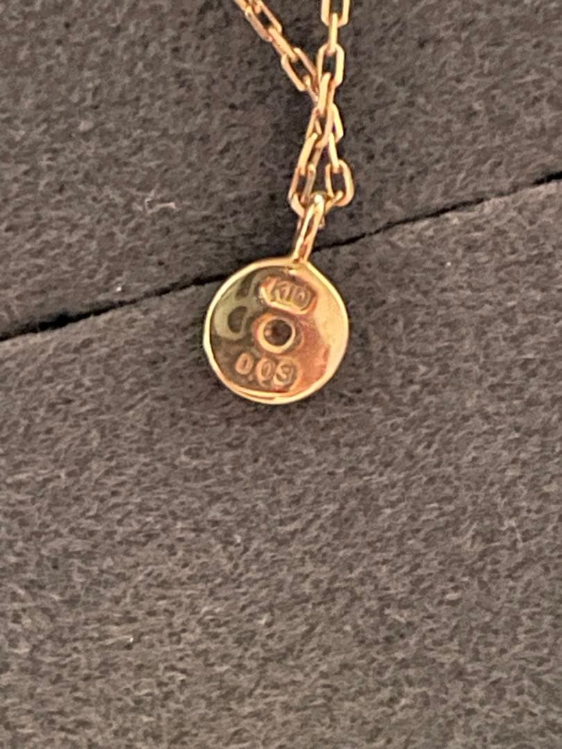 (現行品)agete K10 ダイヤモンド シャンデリア ネックレス 40cm