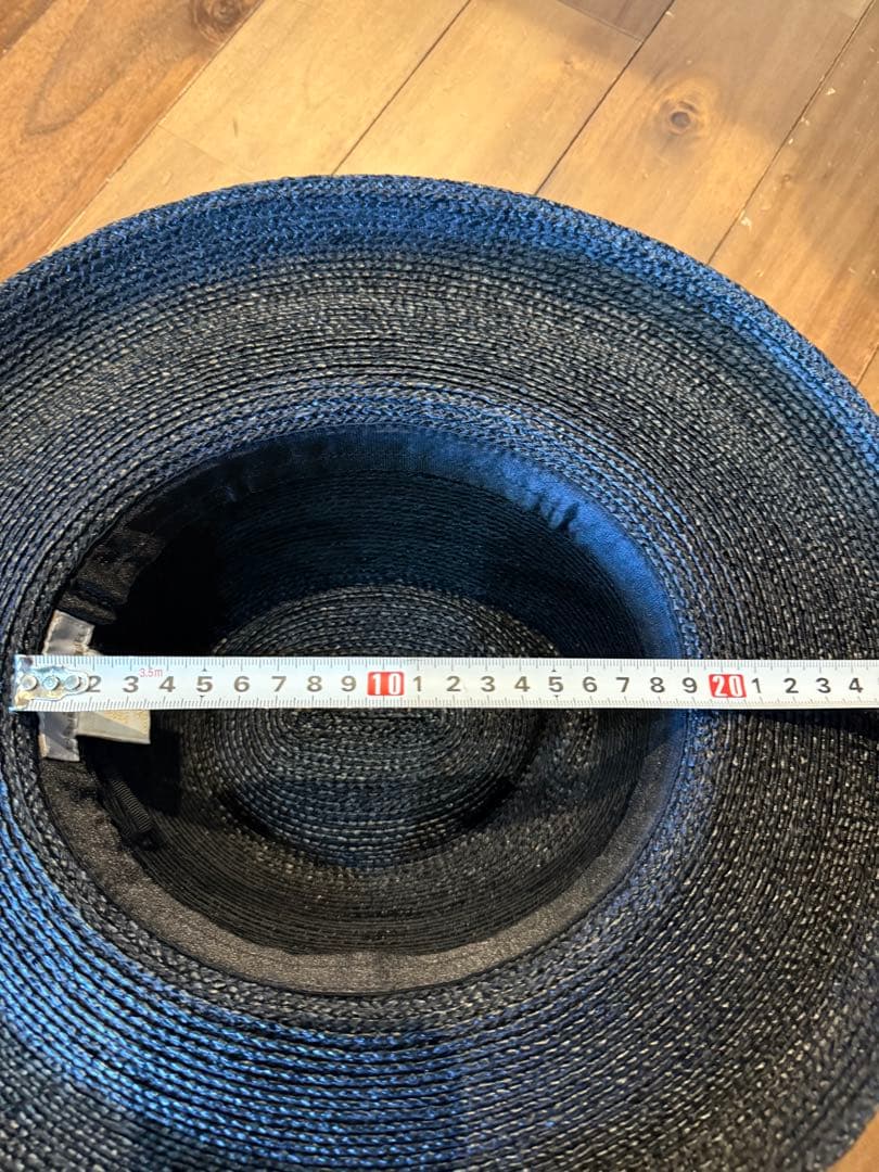 極美品　ヘレンカミンスキー　ラフィア　麦わら帽子　黒　ブラック