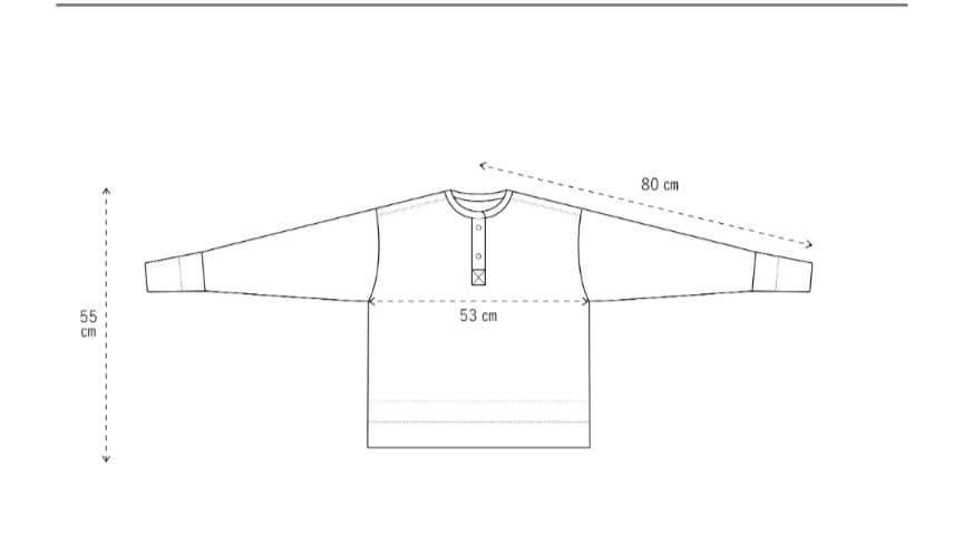 【新品】m.u RIB 2WAY Henley neck L/S T　BLACK