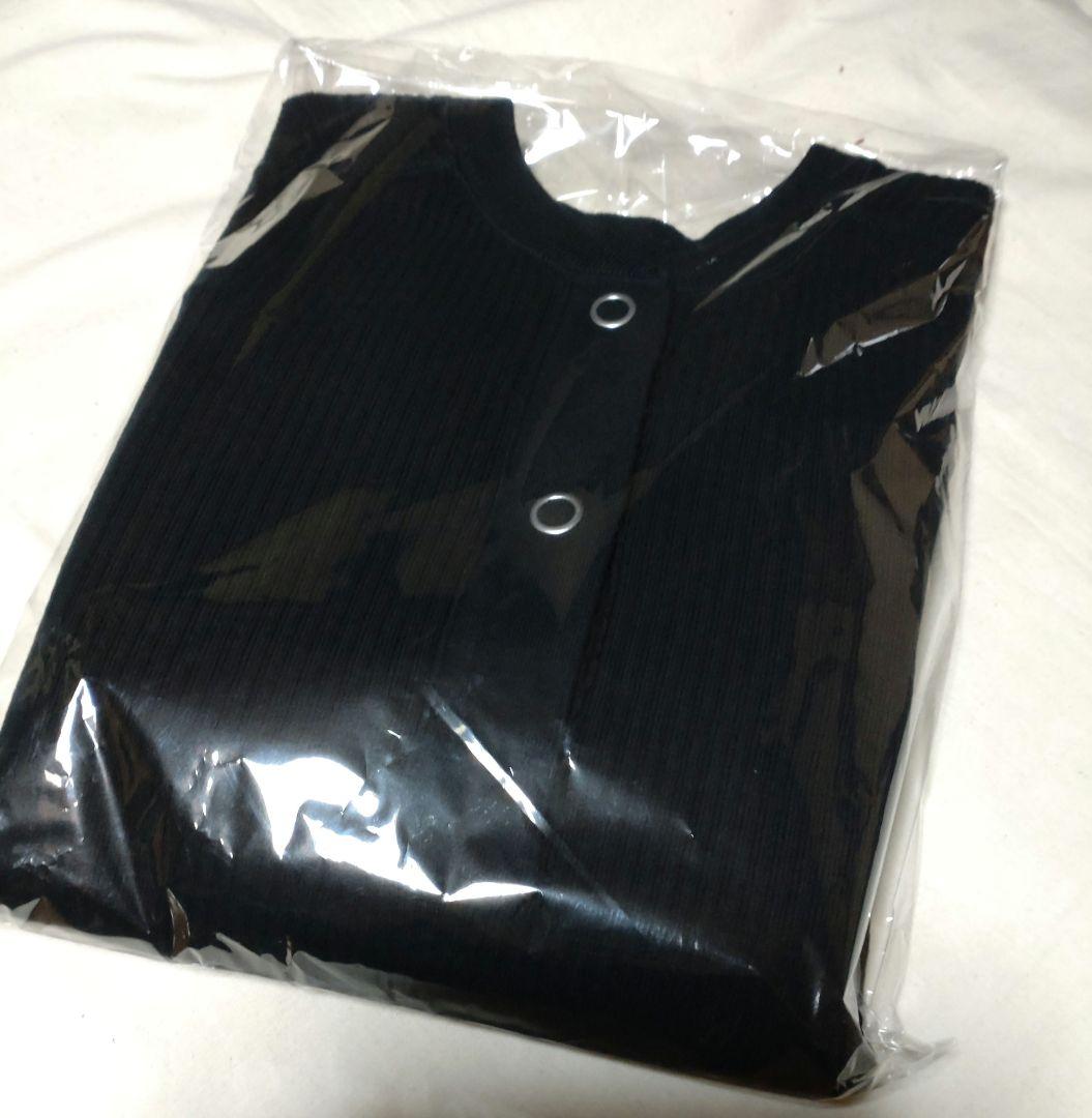 【新品】m.u RIB 2WAY Henley neck L/S T　BLACK