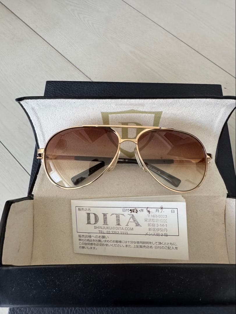 DITA アンバサダーティアドロップゴールドフレーム サングラス