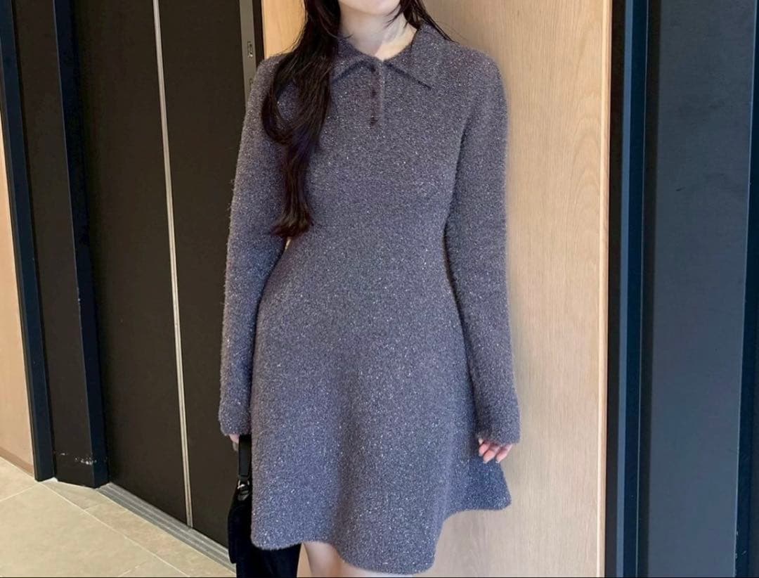 リリーブラウン LILY BROWN ラメニットワンピース