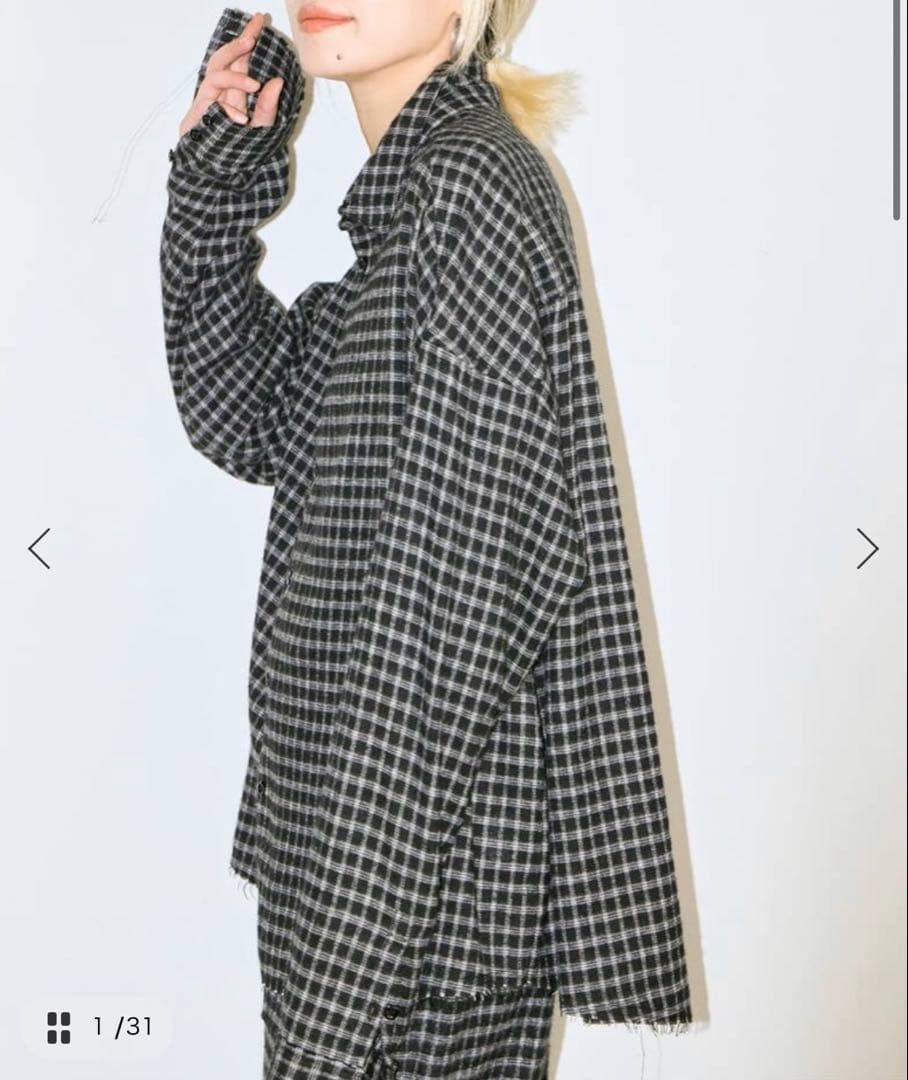 【即完売】CITYSHOP CHECK シャツ ブラック