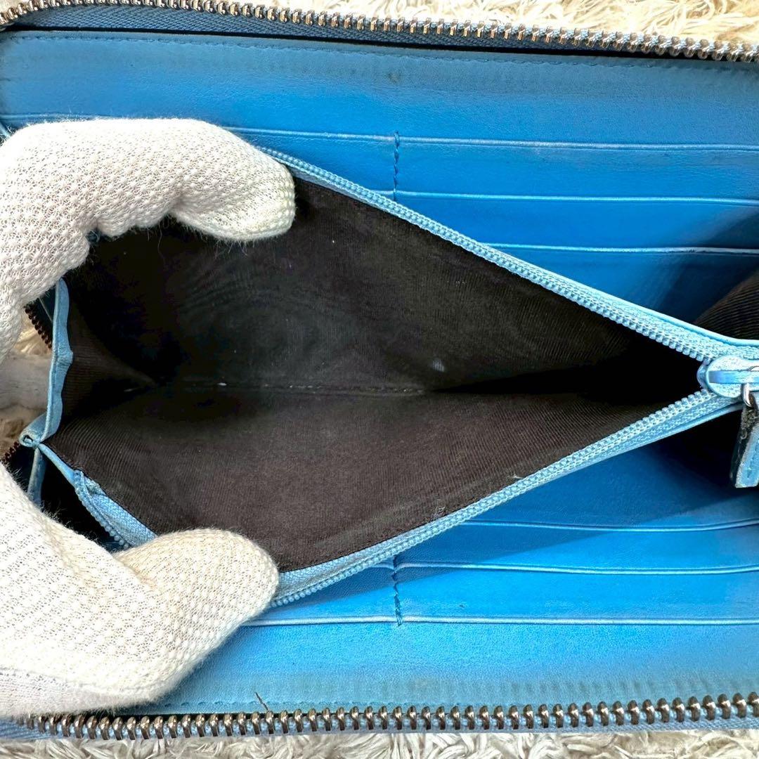 【美品】GUCCI グッチ マイクロシマレザー 長財布 ラウンドファスナー