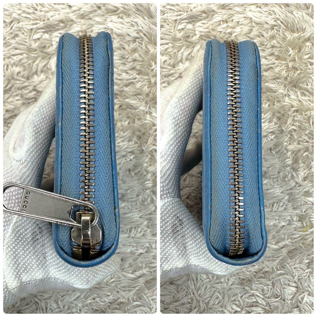 【美品】GUCCI グッチ マイクロシマレザー 長財布 ラウンドファスナー