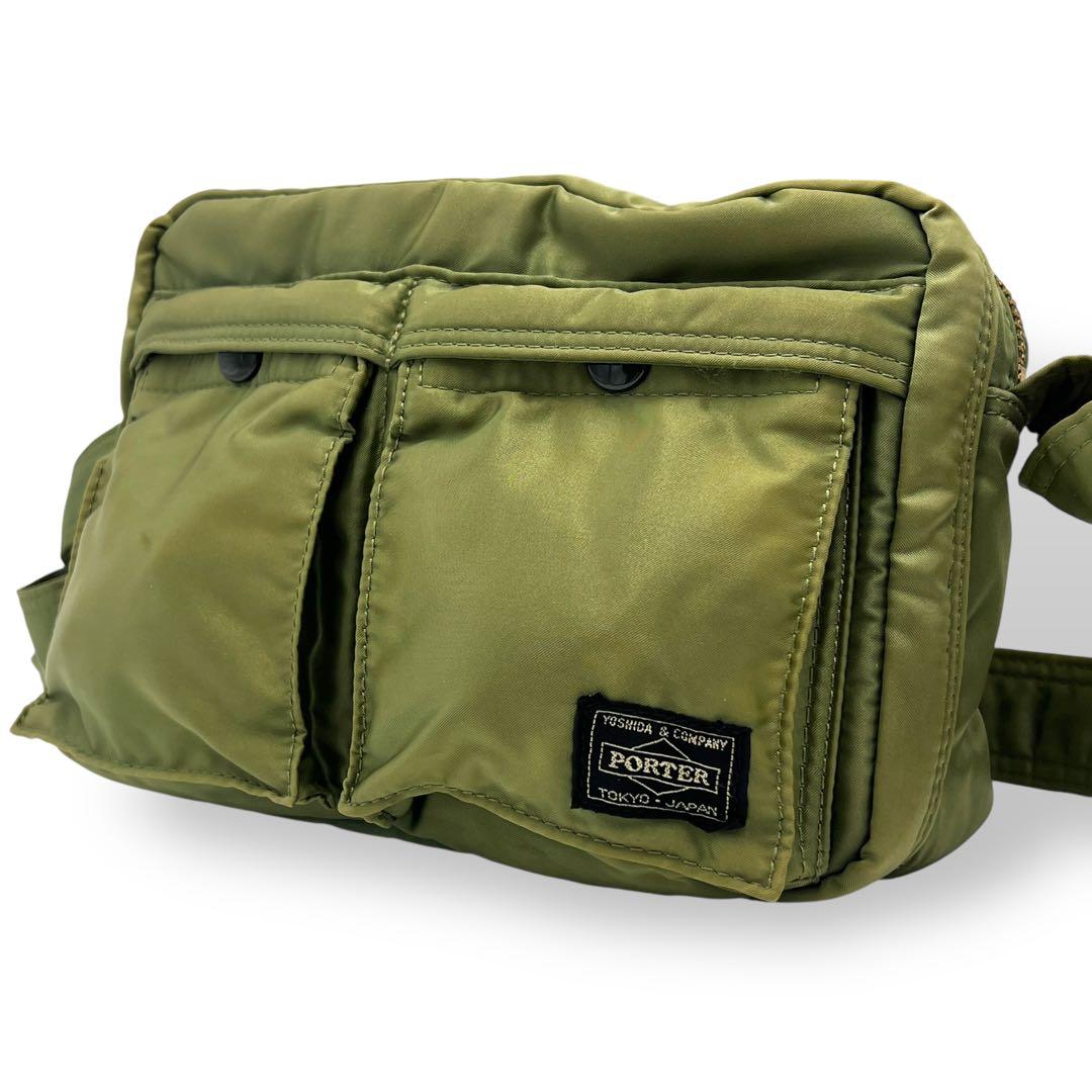 美品PORTER ポーター ショルダーバッグ タンカー セージグリーン596