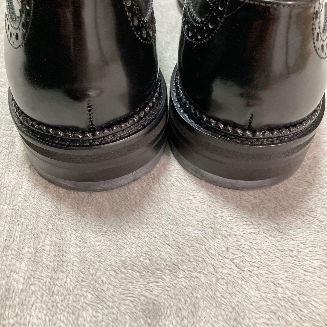 【新品】エンポリオアルマーニ レザー ビジネスシューズ 9 BK ウィングチップ