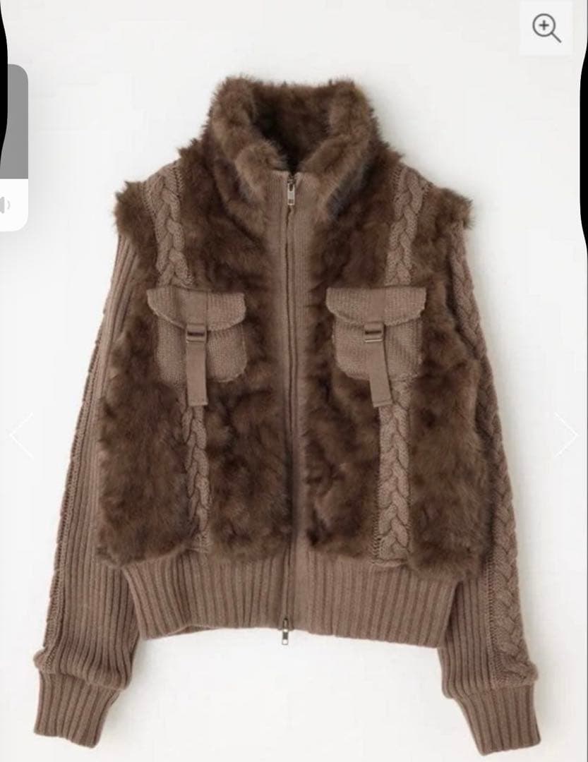 CABLE KNIT FAUX FUR ブルゾン LAGUA GEM