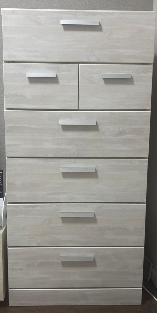 新品未使用。完成品。ハイチェスト 洋服収納チェスト ホワイト