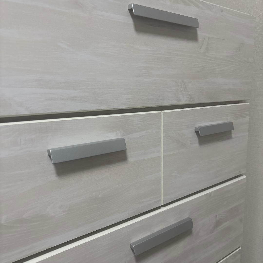 新品未使用。完成品。ハイチェスト 洋服収納チェスト ホワイト