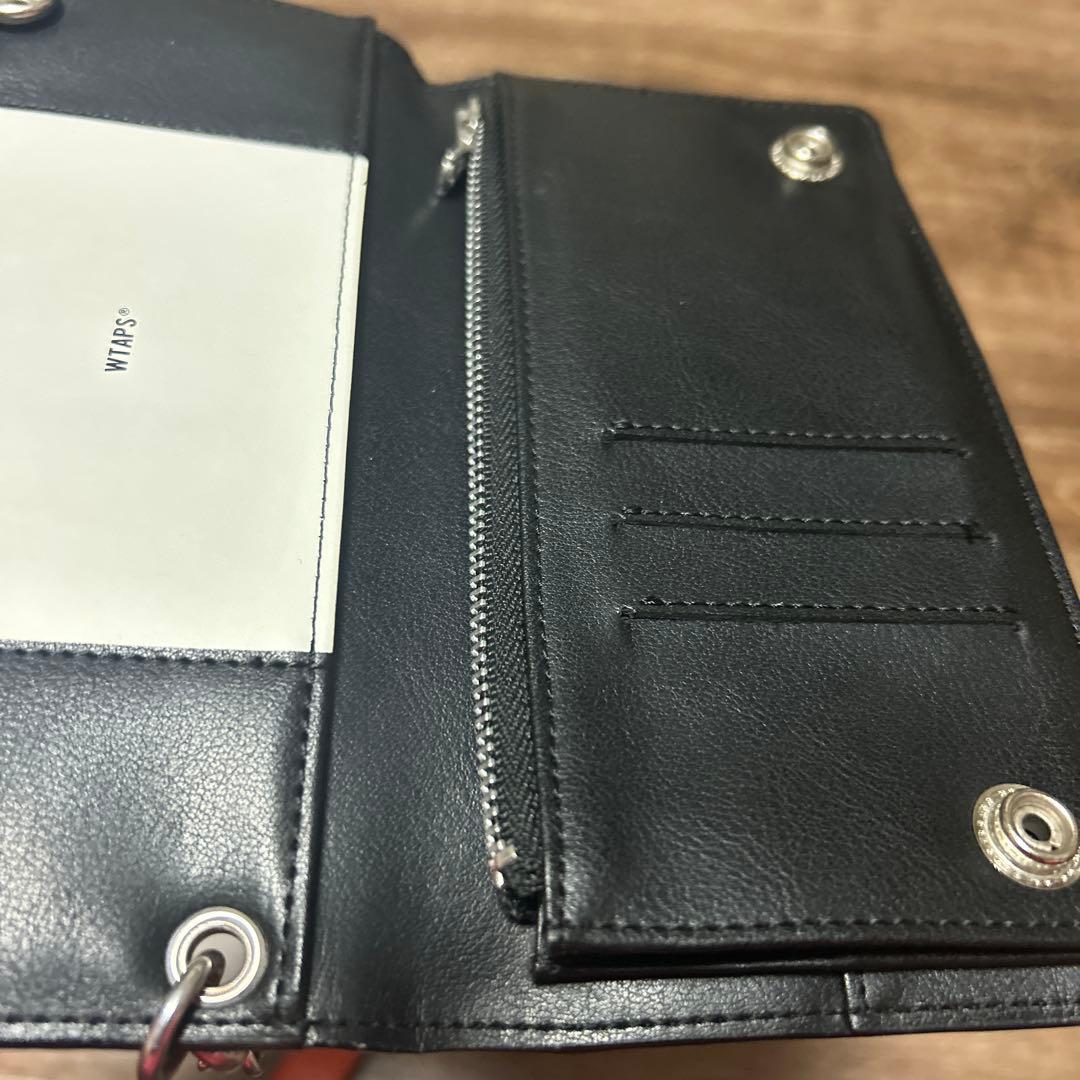 WTAPS レザー ウォレットチェーン オレンジ/ブラック