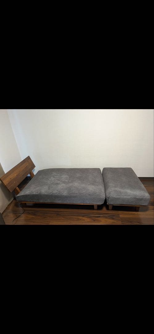 SOLID （ミヤモト家具） ウォルナットカウチソファ＋オットマン オプション付