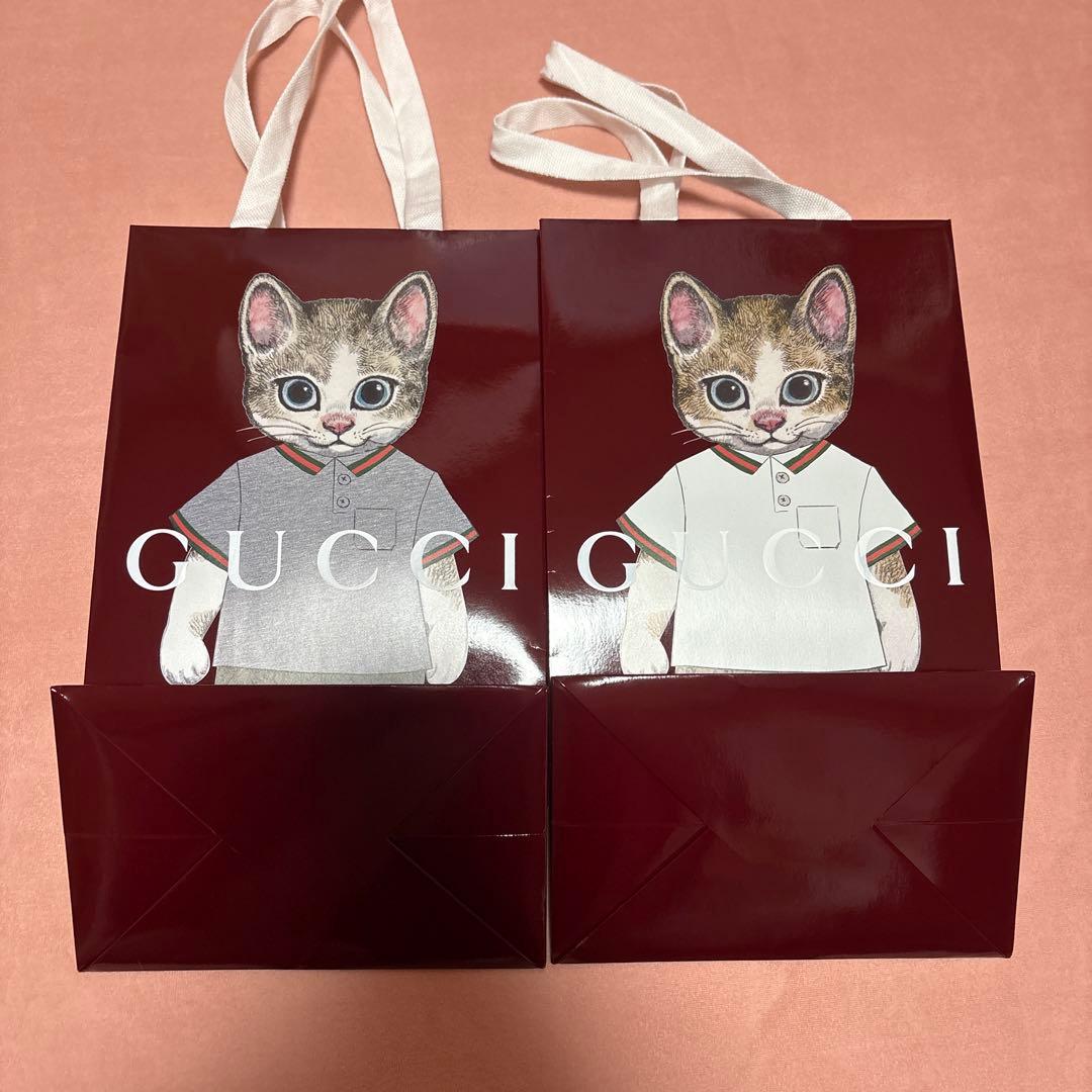 GUCCI ×ヒグチユウコ　猫　コラボ　ショッパー　ショップ袋　2セット