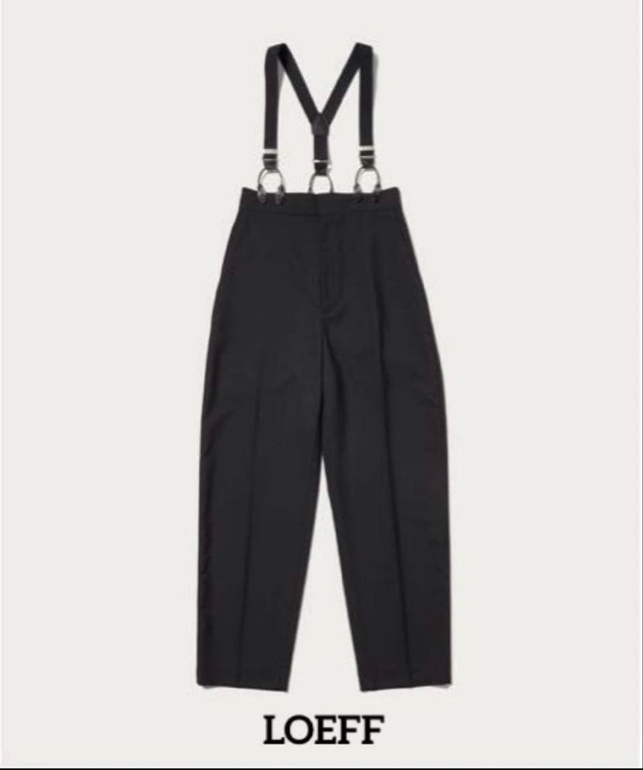 ロエフLOEFF サスペンダーパンツ 黒
