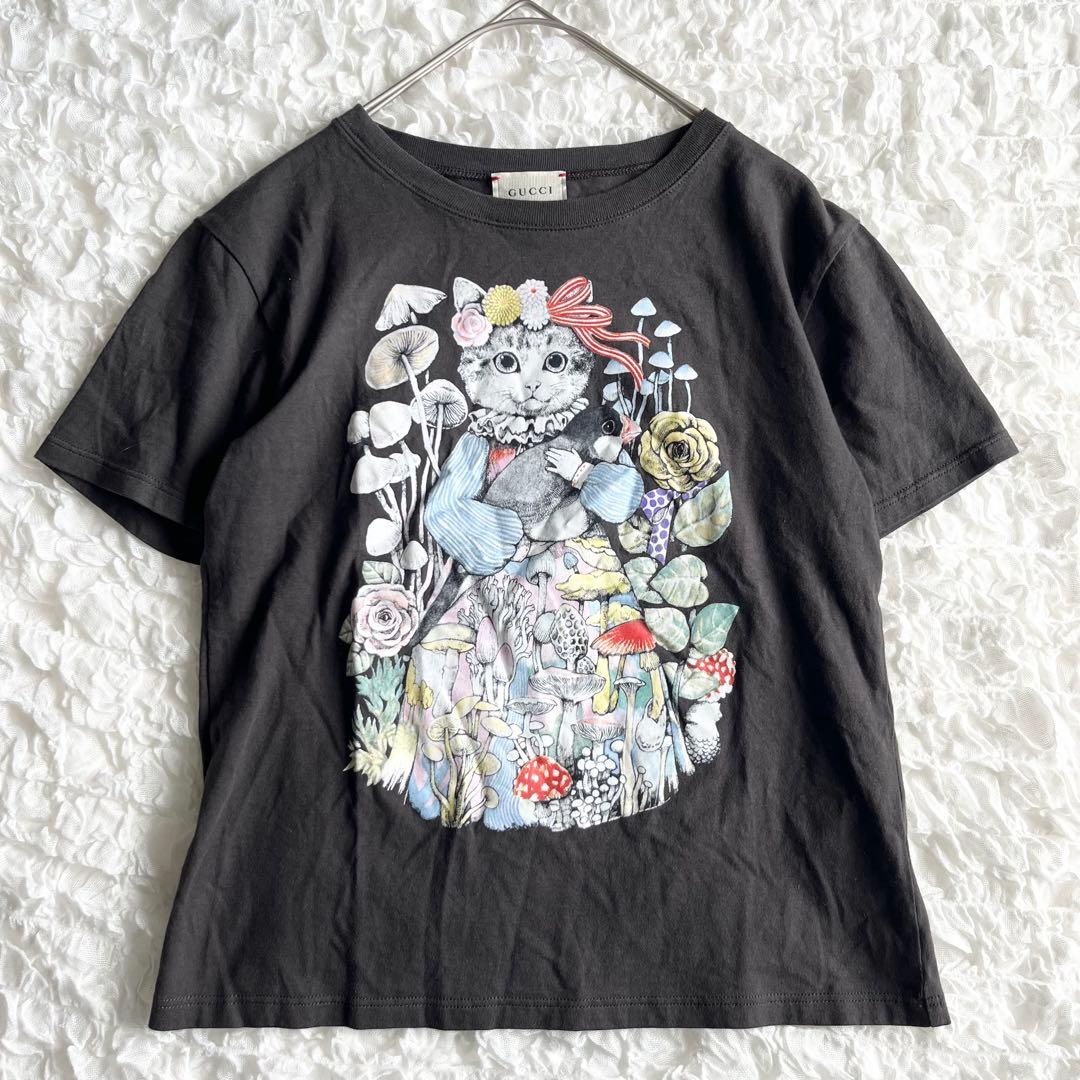 【美品✨】ヒグチユウコ×GUCCIチルドレンズ　猫プリントTシャツ　サイズ8