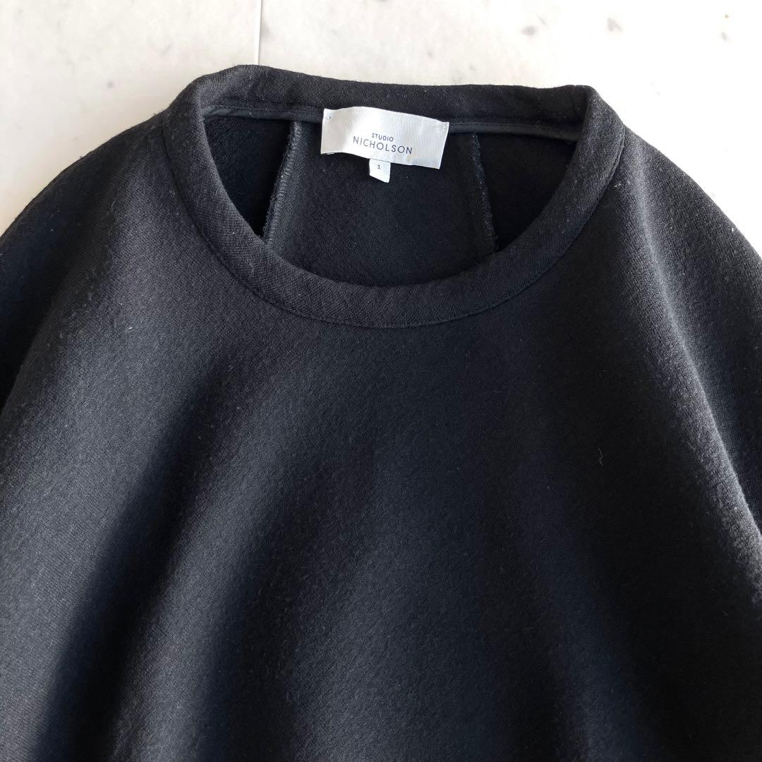 スタジオニコルソン スウェット ニット プルオーバー ブラック ウール混