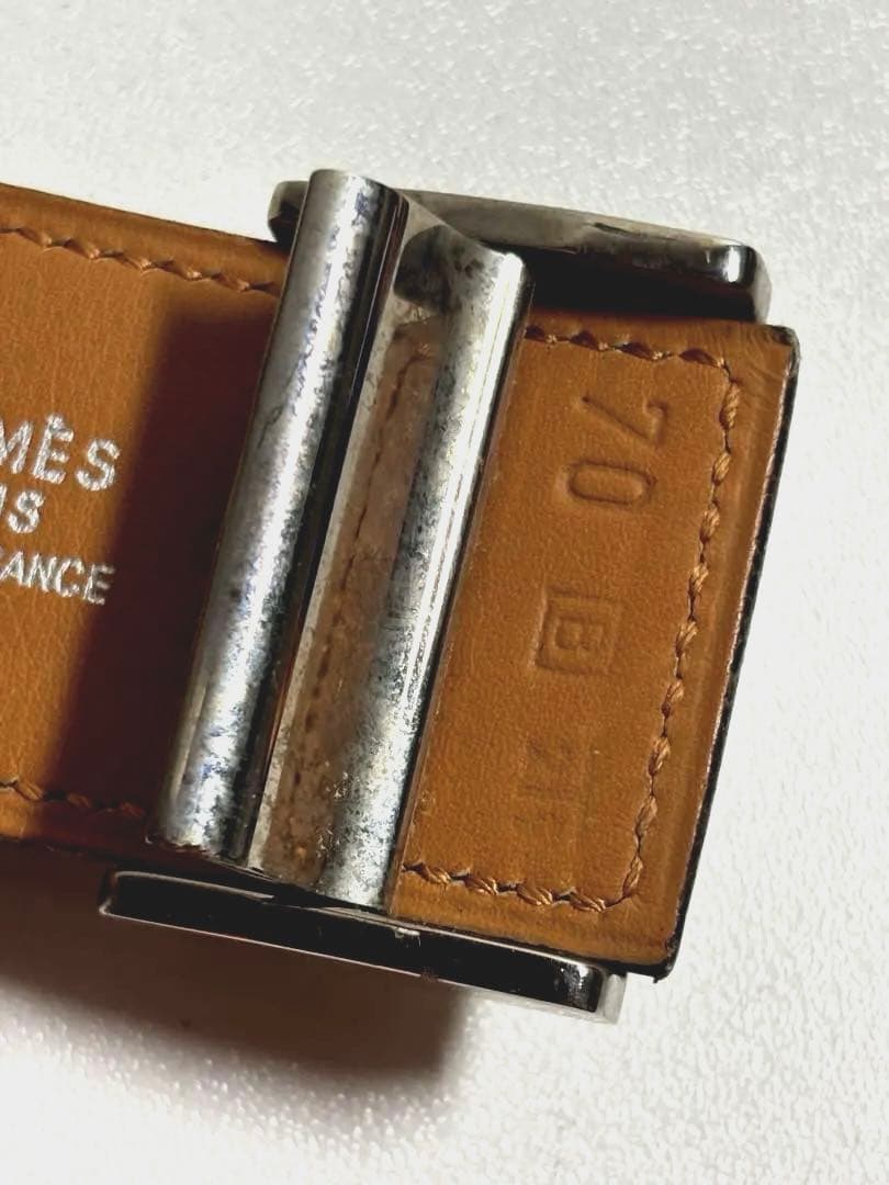 エルメス　HERMES セリエボタンレザーベルト　箱付き　極美品