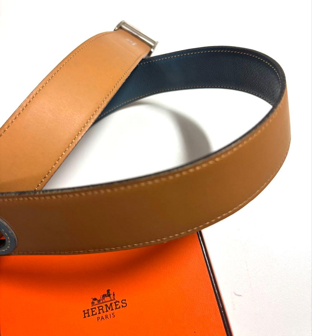エルメス　HERMES セリエボタンレザーベルト　箱付き　極美品