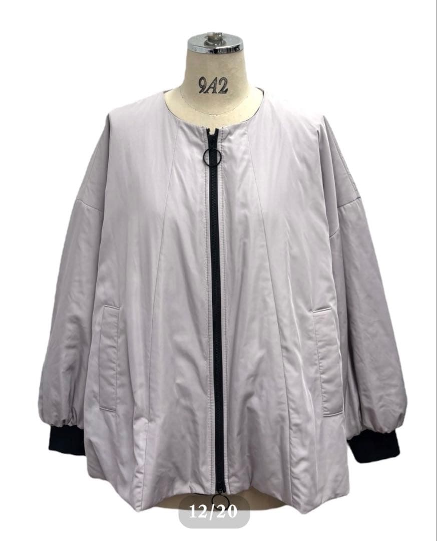 中綿フレアコート・グレイッシュピンク