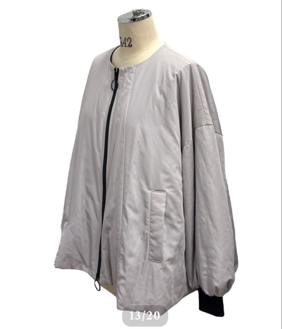 中綿フレアコート・グレイッシュピンク