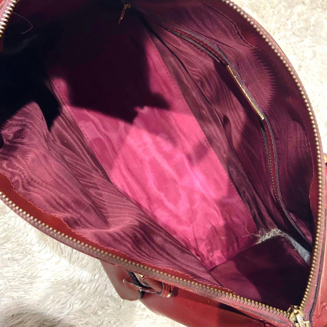 Cartier カルティエ マストライン ボストンバッグ ボルドー 本革 レザー