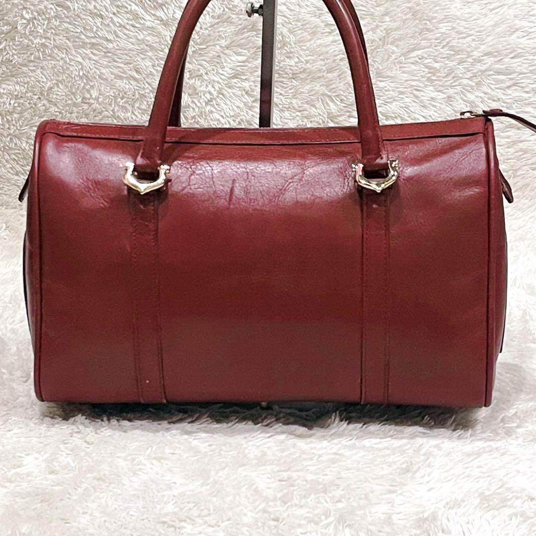 Cartier カルティエ マストライン ボストンバッグ ボルドー 本革 レザー