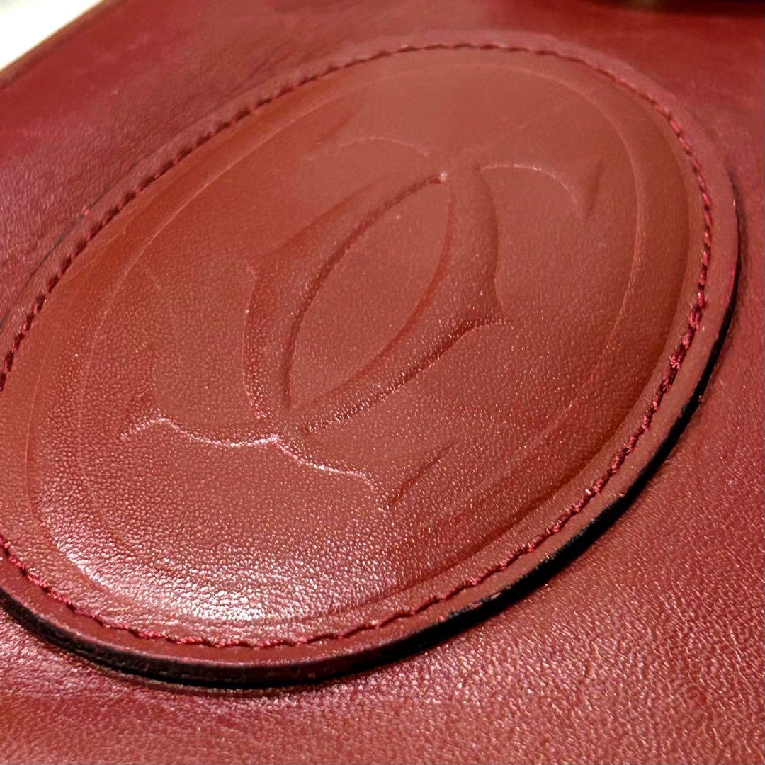 Cartier カルティエ マストライン ボストンバッグ ボルドー 本革 レザー