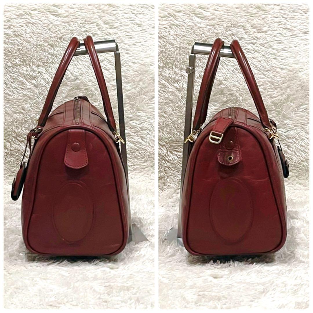 Cartier カルティエ マストライン ボストンバッグ ボルドー 本革 レザー