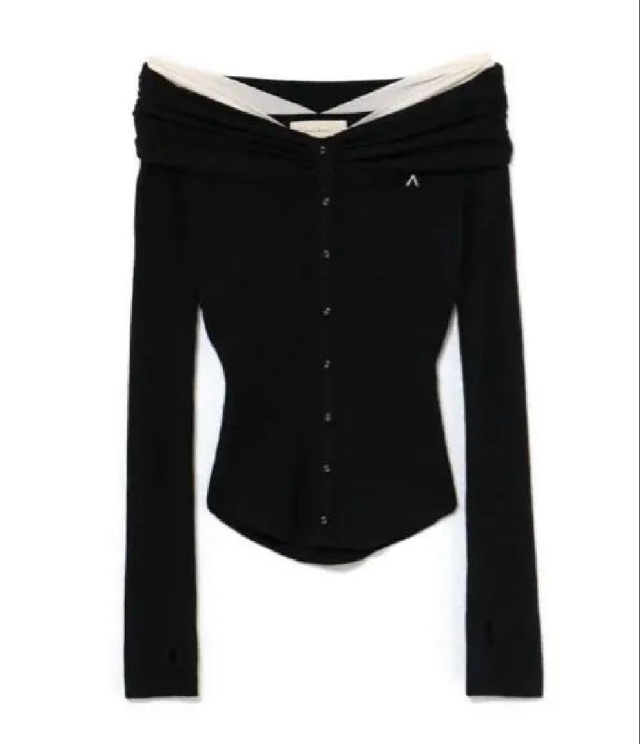 トップス andmary Shannon tulle knit tops black