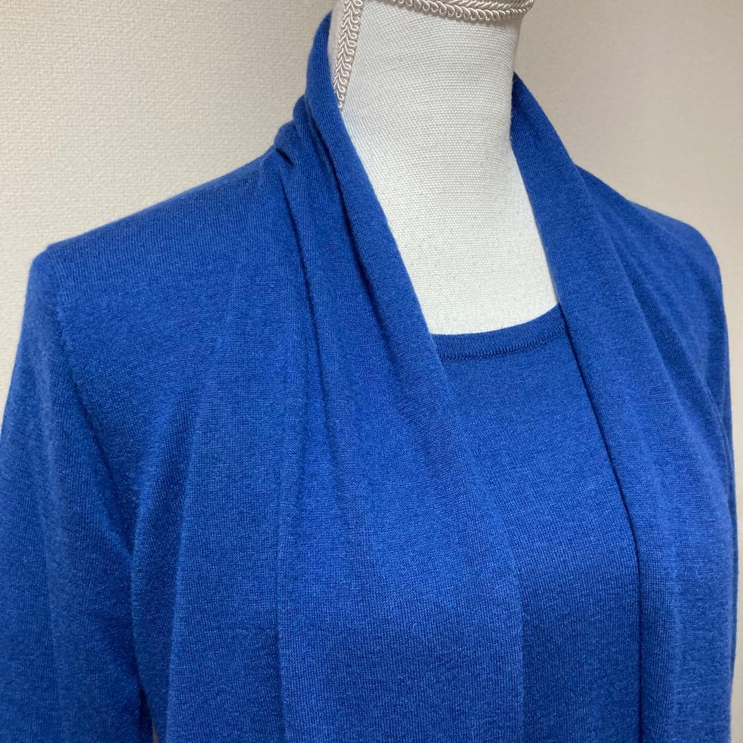 DAMA カシミヤ100 セットアップ 青 ロングカーディガン ワンピース M