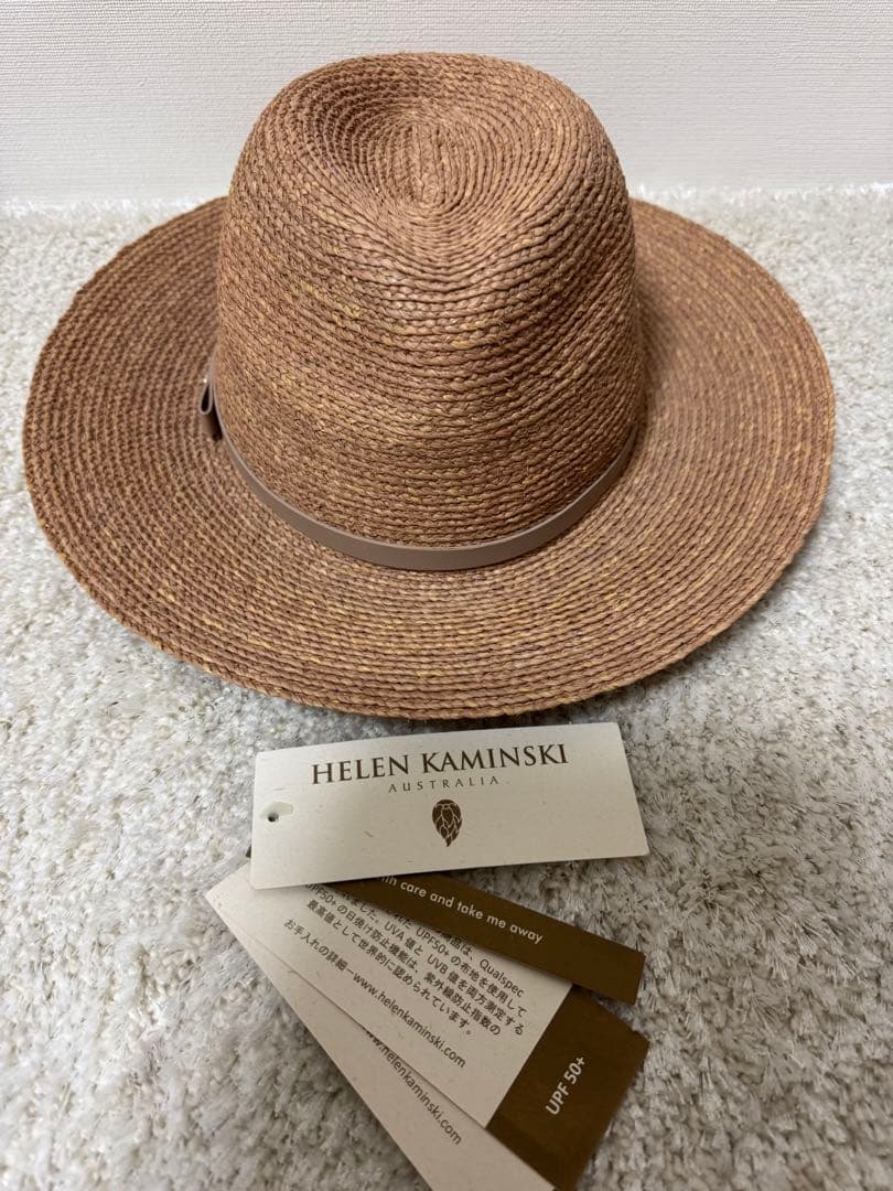 未使用　HELEN KAMINSKI ラフィアハット　麦わら帽子 UPF 50+