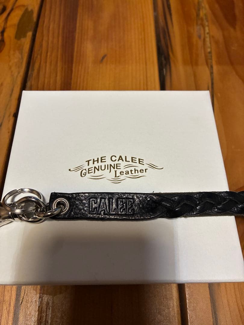 【 CALEE 】スタッズ レザー キーリング / ロング