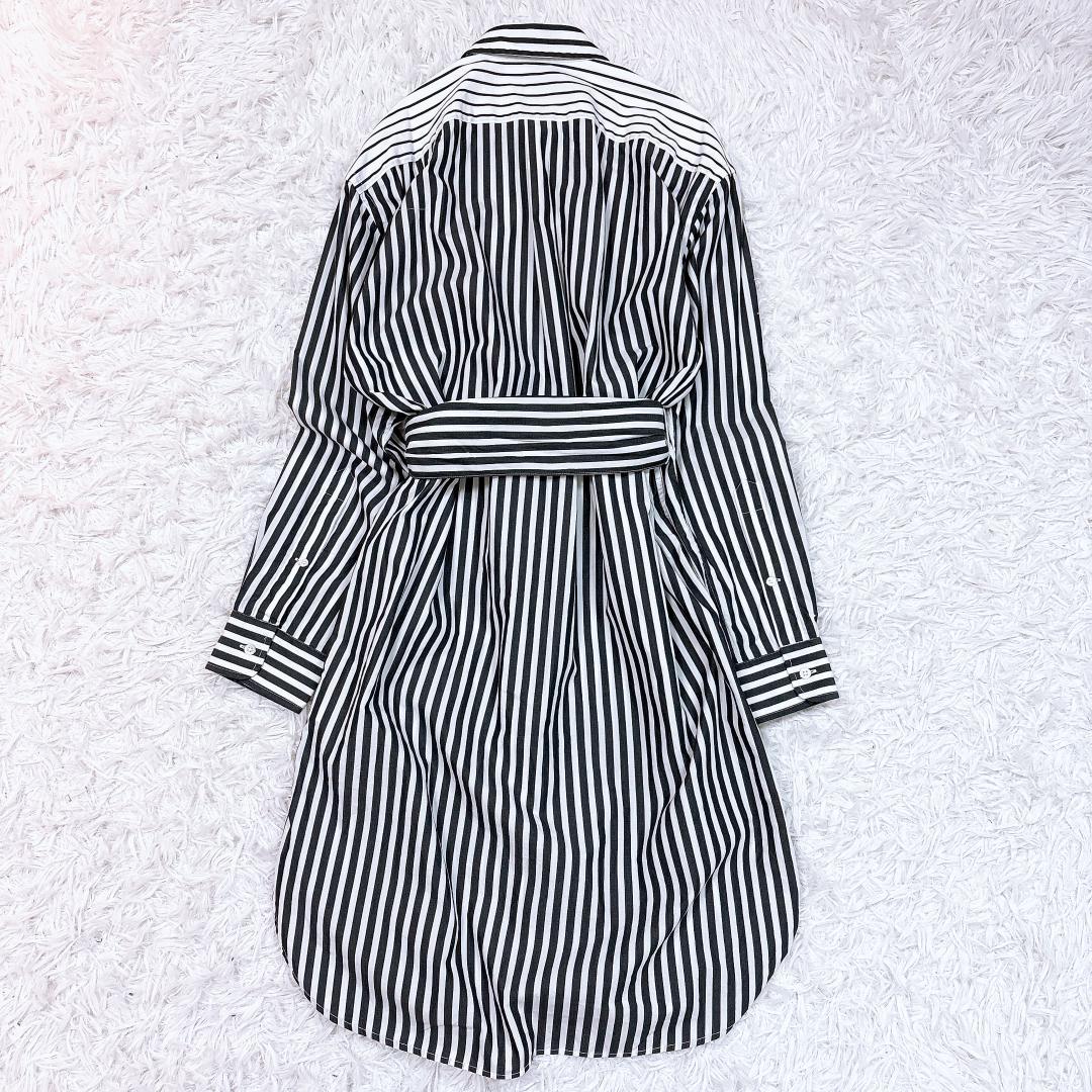 大きいサイズ8✨希少【美品】ポロラルフローレン ベルテッドストライプシャツドレス