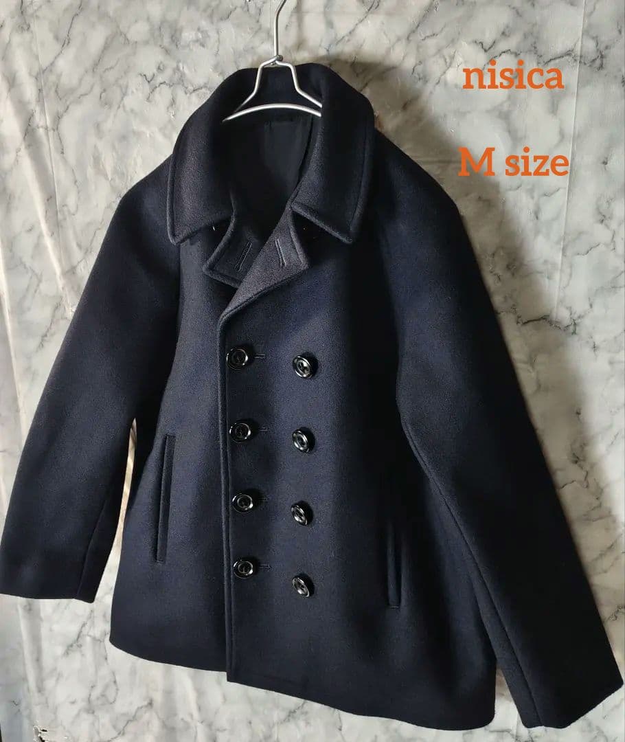 【nisica】WOOLメルトン Pコート ユニセックスMサイズ