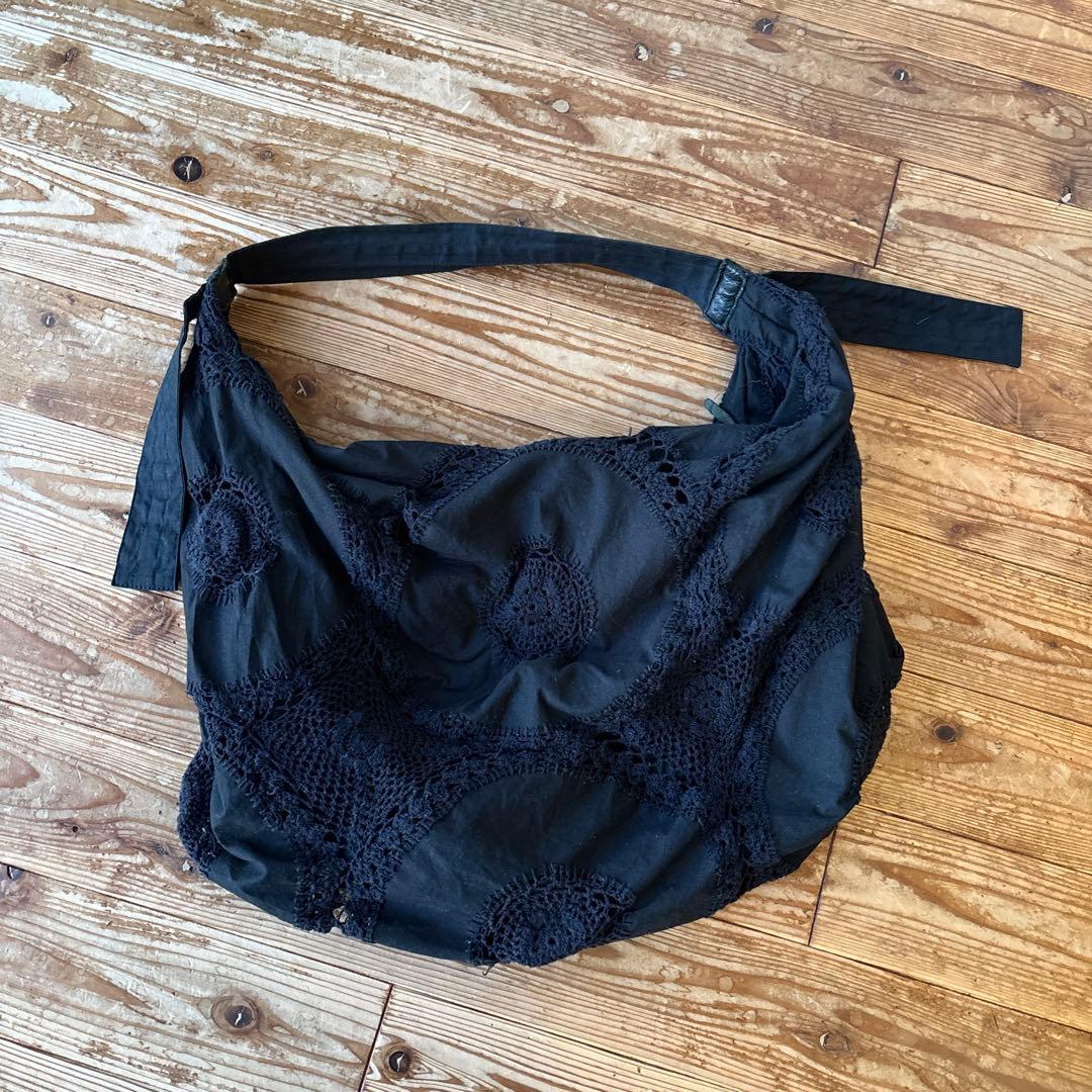 Y's ヨウジヤマモト　ショルダーバッグ　ブラック　黒　エンブロイダリー