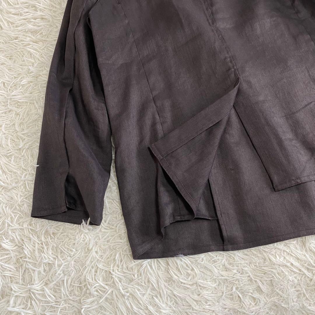 【未使用品】ティッカ　23ss リネンパナマダブルジャケット ブラウン 2