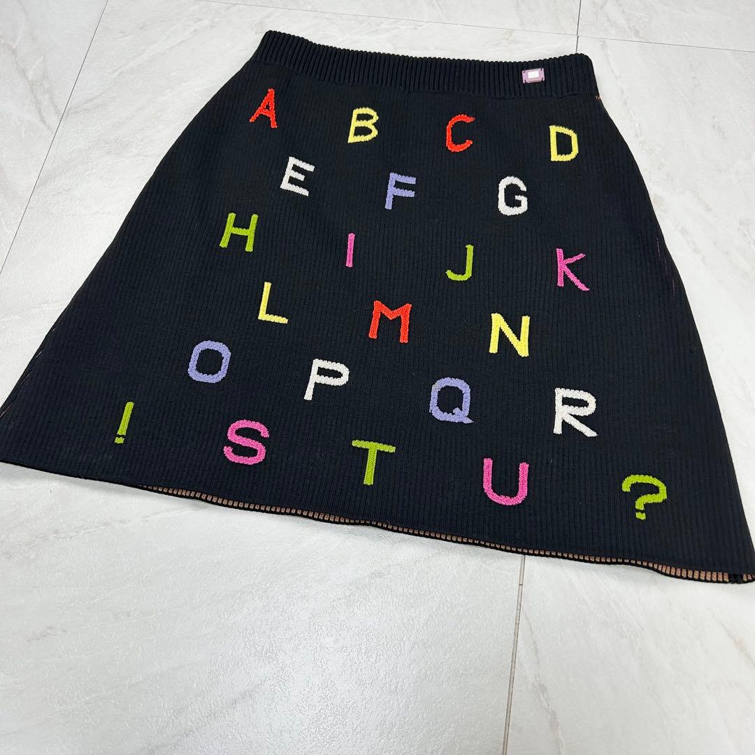 極美品 2001 CHANEL アルファベット ニット スカート ココプレート