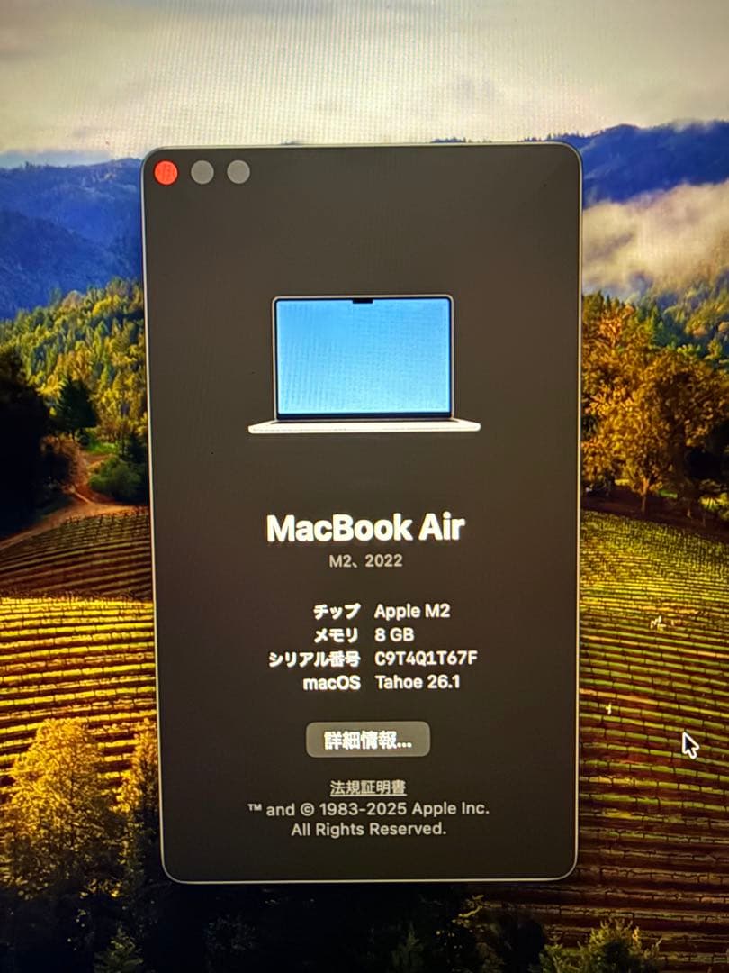 Apple MacBook Air M2シルバー 本体 SSD256GB