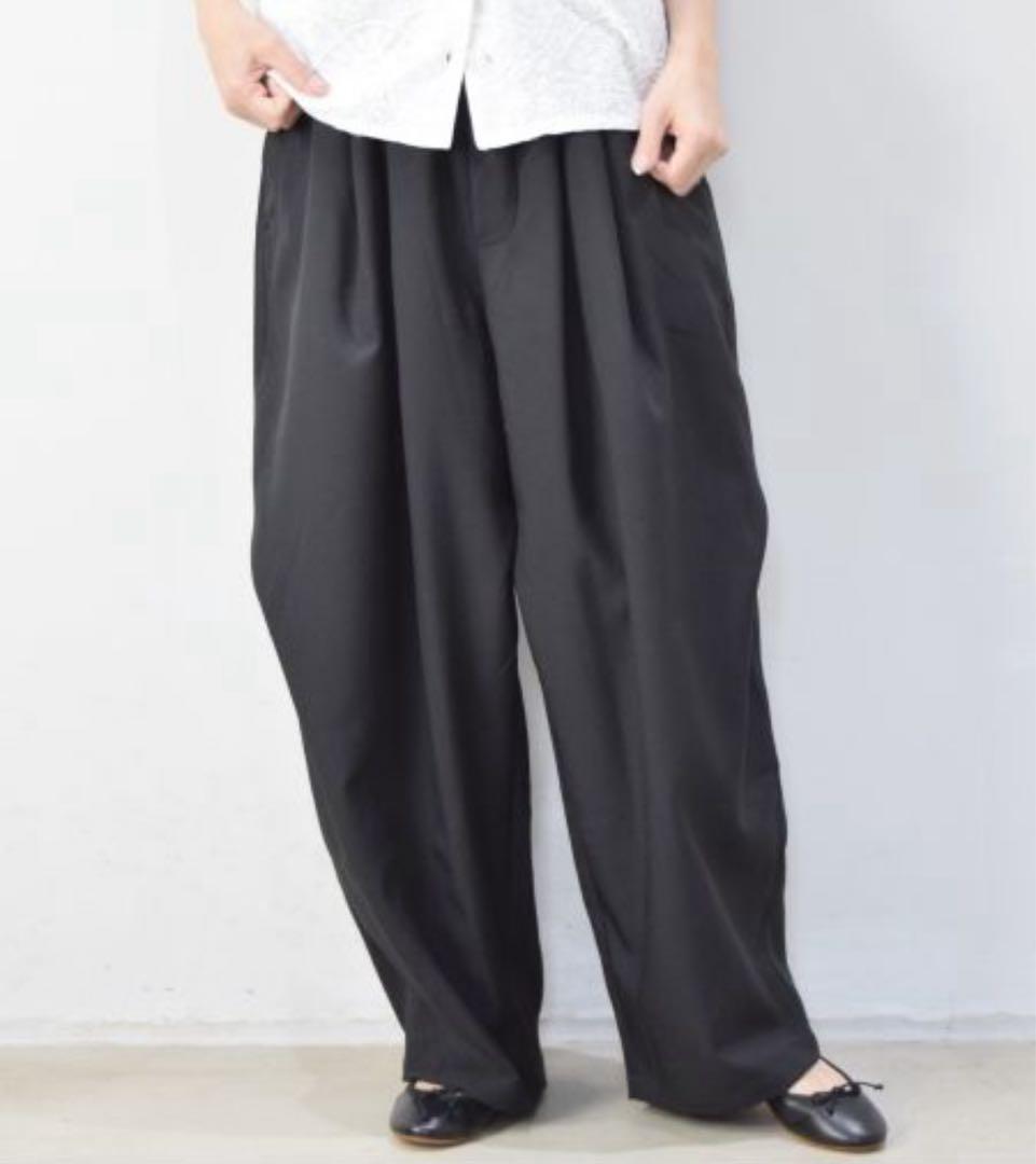 ミズイロインド ワイドカーゴパンツ ブラック