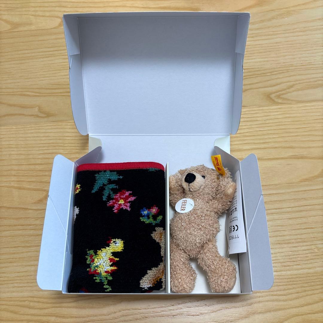 Steiff x FEILER ハンカチとテディベアセット