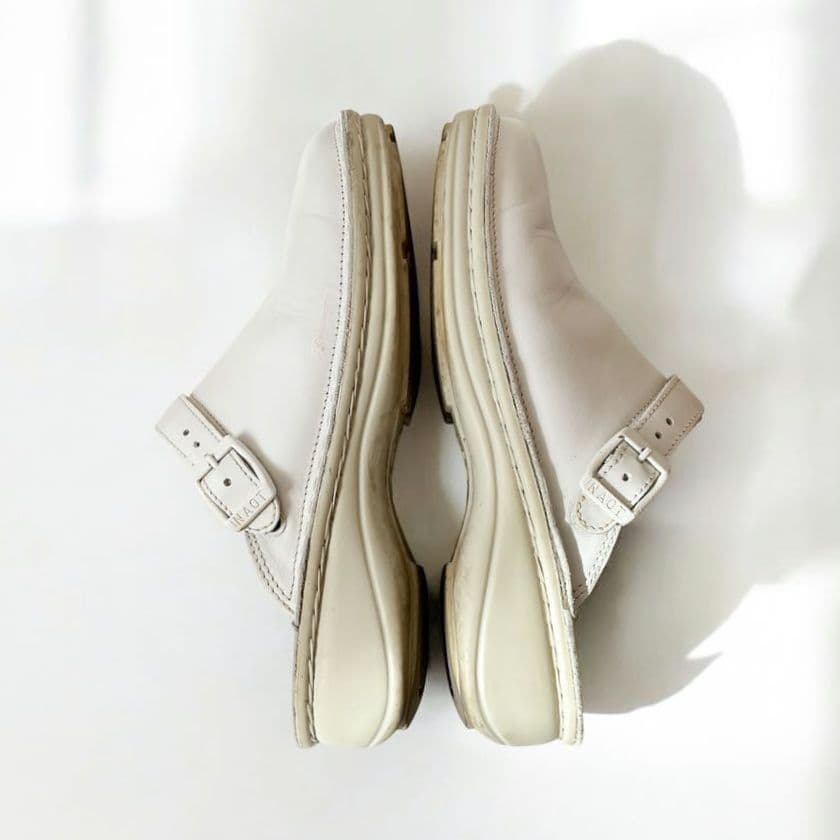 訳アリ NAOT IRIS サボサンダル ホワイト レザー ナオトアイリス 38