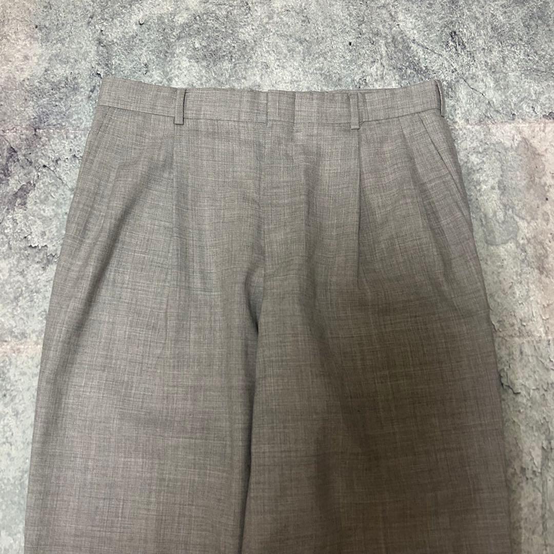 90s USA製 LANDS' END スラックス “絣” グレー ランズエンド