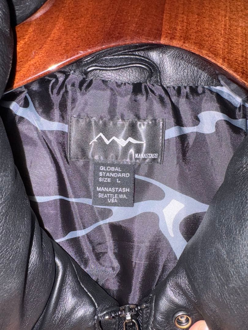 MANASTASH/マナスタッシュ/ V LEATHER DOWN JACKET