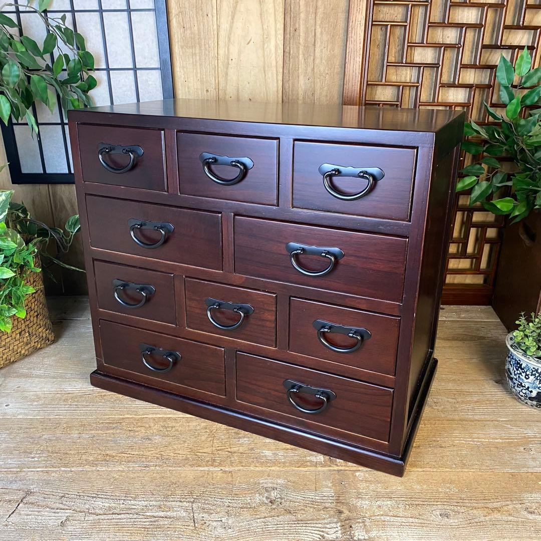 大幅値下げセール中！民芸家具桐材多引き出しチェストタンスB60㎝×53㎝木製収納