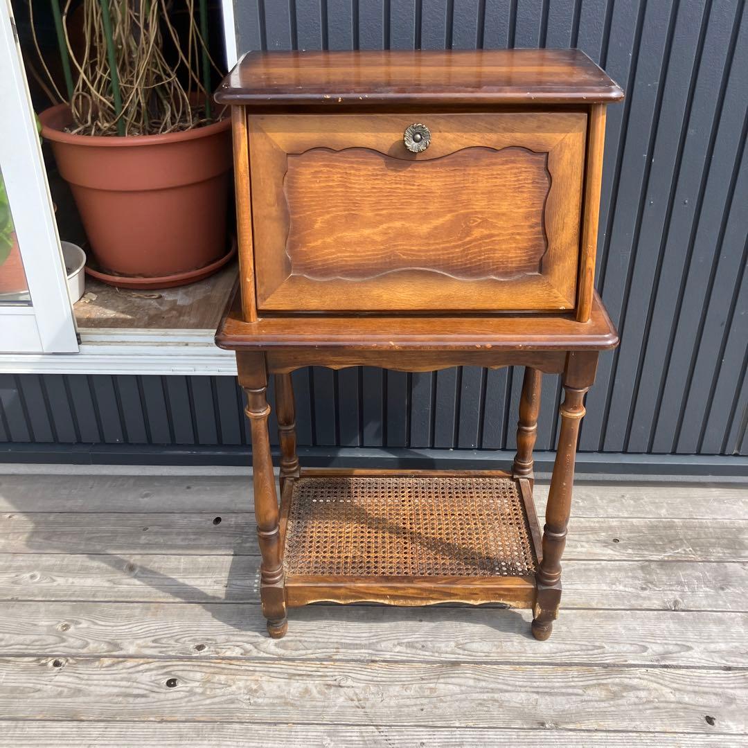 昭和レトロ カリモク コロニアル 木製 ライティングビューロ サイドボード